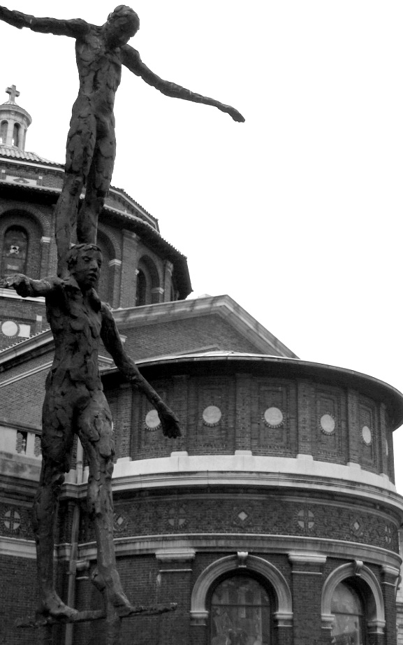 Tight Rope Walker with St. Paul's Chapel in the background. Photo by C. Szabla C'07
