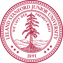 Stanford's actual, official seal, referring to the school as a "junior university"