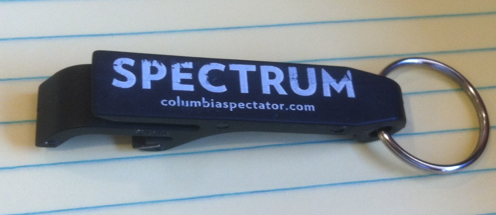 A promotional Spectrum bottle opener handed out in Carman in 2010