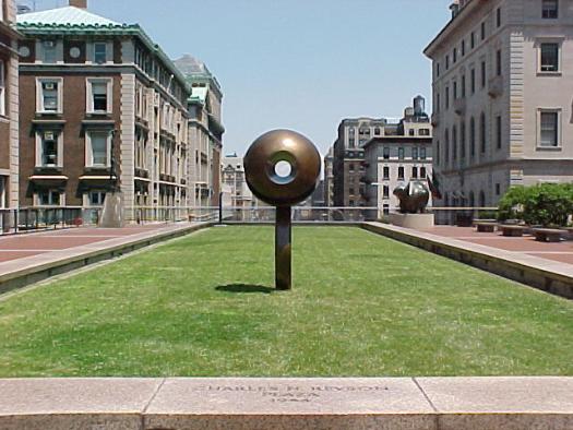 Revson Plaza, with the Life Force sculpture in the middle